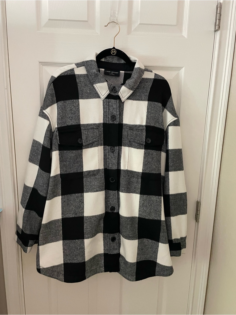 Lane Bryant Black and White Plaid Shacket. Size 18/20. NWT.